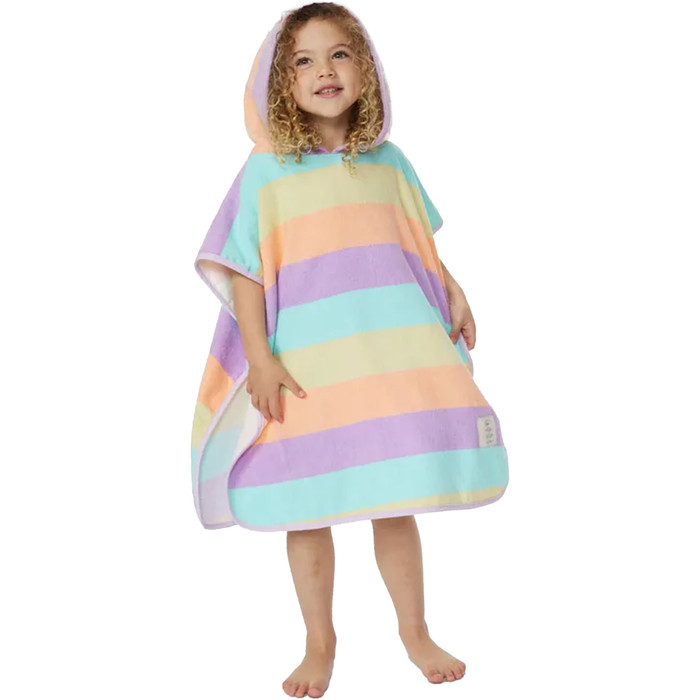 2024 Rip Curl Girls Cove Hooded Towel Poncho Changing Robe 008JTO Multi